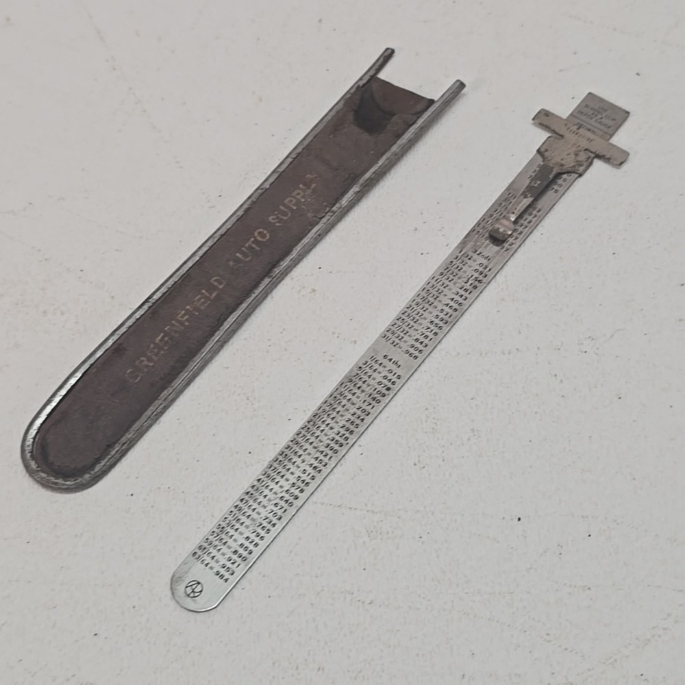 Vintage 6" Executive Pocket Ruler with Sliding Clip & Depth Gauge